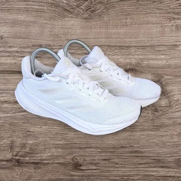 Adidas Response Womens 8.5 Super White Mesh Running Sneakers Minimal Athleisure - Picture 2 of 7